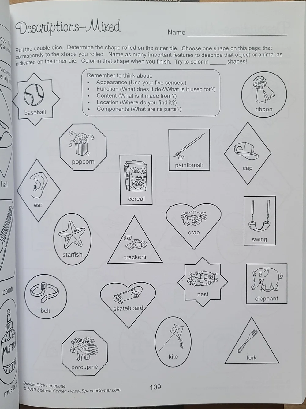 Speech Therapy: Double Dice Language Interactive Language Activities